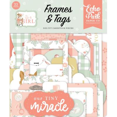 Echo Park It's A Girl Die Cuts - Frames & Tags